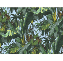 Papier peint tropical avec motifs végétaux