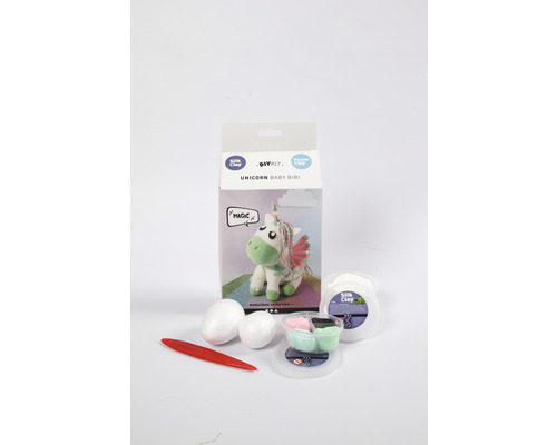 Einhorn Baby Bibi Bastelset mit Modellierwerkzeug, Knete und Styroporkörper