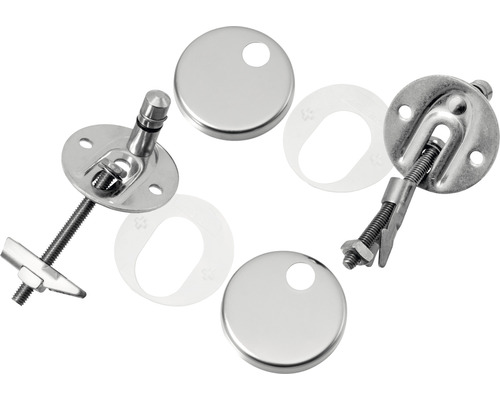 Kit de fixation pour siège de WC en métal avec caches et rondelles