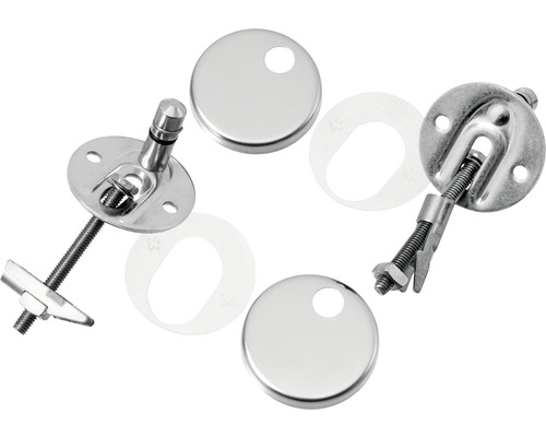 Kit de fixation pour siège de WC, comprenant vis, rondelles et caches