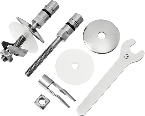 Matériel de fixation pour installations sanitaires avec clé à molette