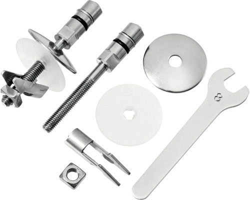 Matériel de fixation pour installations sanitaires, clé incluse