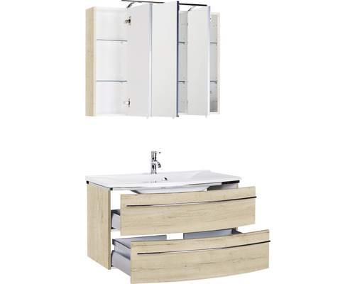 Waschtisch mit Unterschrank und Spiegelschrank für das Badezimmer