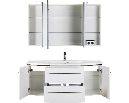 Ensemble de meubles de salle de bains avec meuble sous-lavabo, lavabo et armoire de toilette