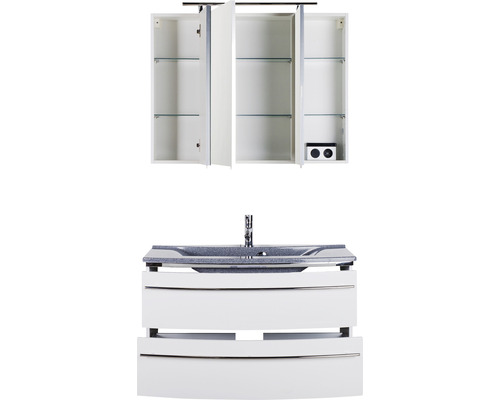 Meuble sous-lavabo avec lavabo et armoire de toilette pour l''aménagement de la salle de bain