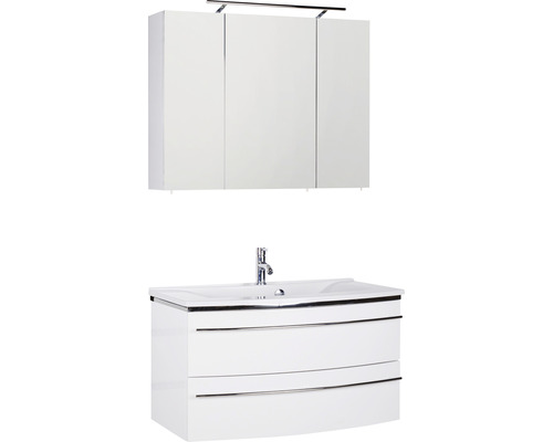 Meuble-lavabo de salle de bain avec meuble sous-lavabo et armoire de toilette