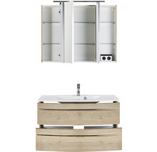 Badezimmermöbel-Set mit Waschbeckenunterschrank und Spiegelschrank
