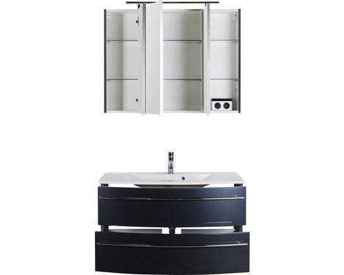 Waschtischunterschrank mit Waschbecken und Spiegelschrank für das Badezimmer