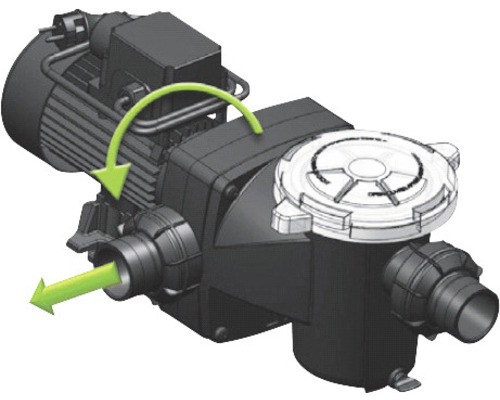 Schwimmbadpumpe mit Richtungsanzeige