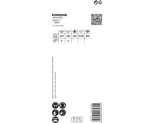 Logos Bosch Expert, Bosch Pro et Bosch avec des informations sur la compatibilité et les consignes de sécurité