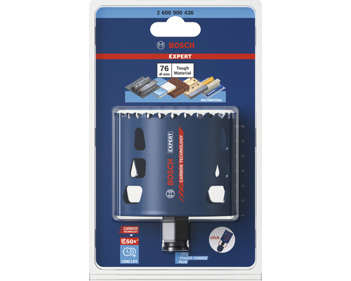 Scie cloche Bosch Expert de 76 millimètres de diamètre dans son emballage