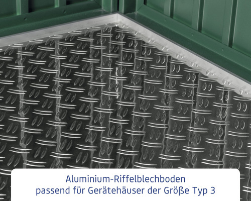 Aluminium Riffelblechboden für Gerätehäuser Grösse Typ 3