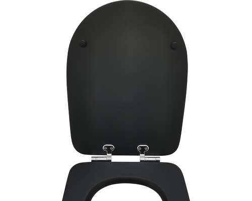 Abattant de WC en bois avec ferrures chromées