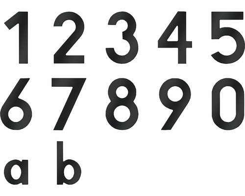 Numéros de maison en métal de 0 à 9 ainsi que a et b