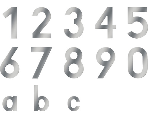 Numéros de maison en métal de 0 à 9 et lettres a, b, c