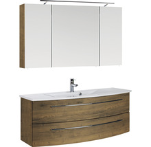 Badezimmerset mit Waschtischunterschrank, Waschbecken und Spiegelschrank