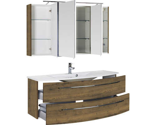 Badmöbel-Set mit Spiegelschrank, Waschbecken und Unterschrank