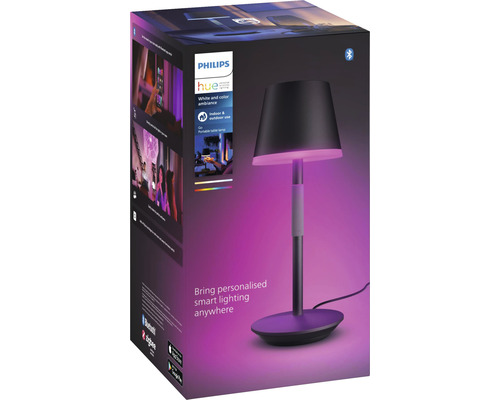 Lampe de table Philips Hue Go avec changement de couleur et emballage