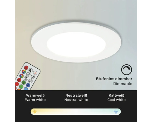 Plafonnier LED blanc avec télécommande, à intensité variable en continu