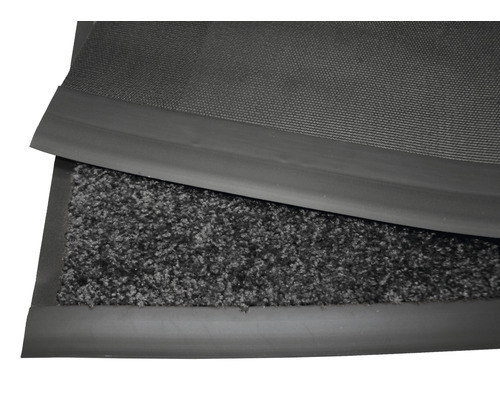 Tapis de propreté avec surface textile et bordure en caoutchouc
