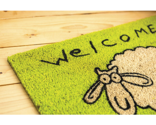 Fußmatte mit Willkommensgruß und Schafmotiv