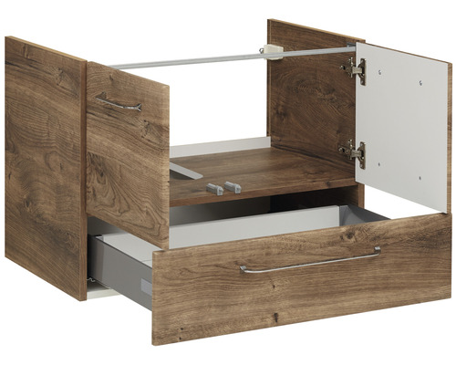 Waschbeckenunterschrank mit Schublade und Tür in Holzoptik