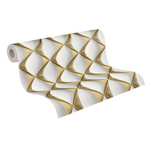Vliestapete 38691-4 3D-Grafik Retro weiß-gold
