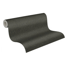 Papier peint intissé 38694-2 uni aspect lin noir-or