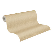 Papier peint intissé 38694-5 uni aspect lin beige-blanc