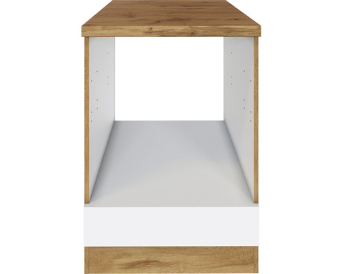 Regal mit Holzplatte und weissem Korpus