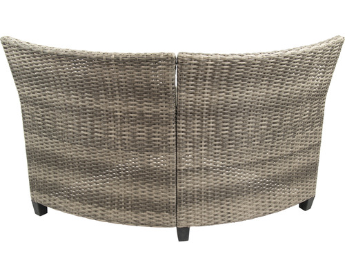 Vue arrière de deux chaises de jardin en rotin