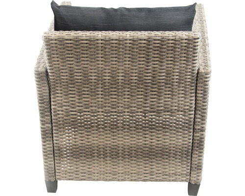 Fauteuil de jardin en rotin avec coussin, vue arrière