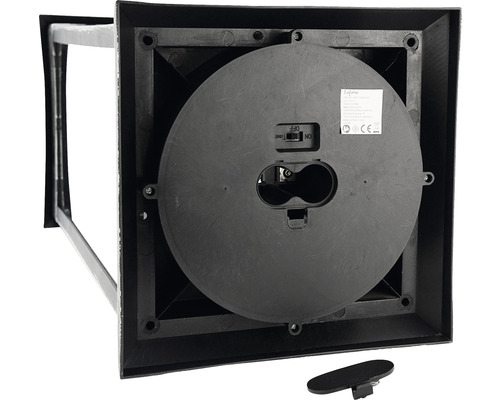 Detailansicht des Batteriefachs einer Laterne