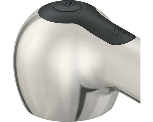 Douchette à main en métal avec inverseur de type de jet