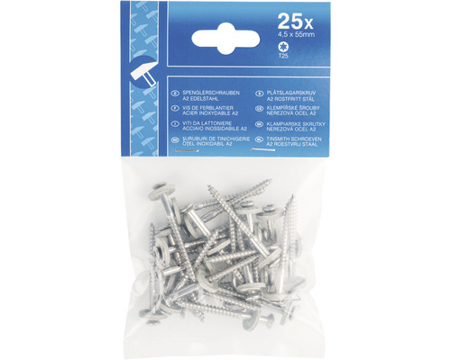 25 Spenglerschrauben A2 Edelstahl 4,5 x 55 Millimeter