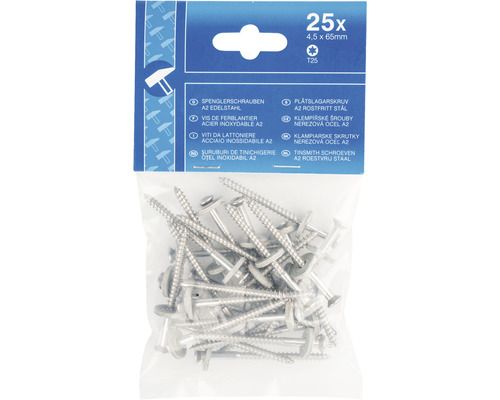 25 Spenglerschrauben 4,5 x 65 Millimeter A2 Edelstahl