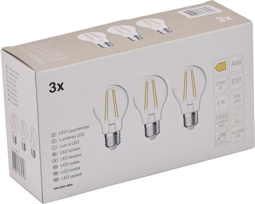 Paquet de trois ampoules LED