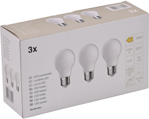 Verpackung mit drei LED Lampen
