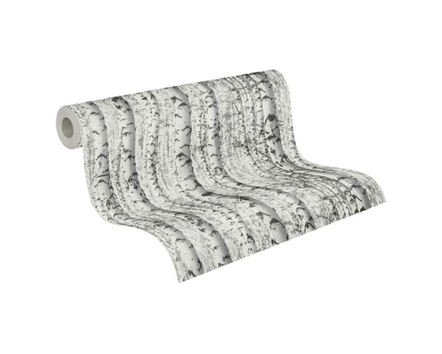 Tapetenrolle mit Birkenmuster für die Wandgestaltung