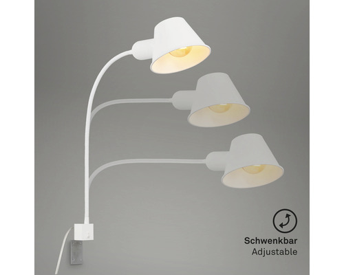 Weisse, schwenkbare Wandleuchte