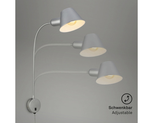 Schwenkbare Wandleuchte mit flexiblem Arm.
