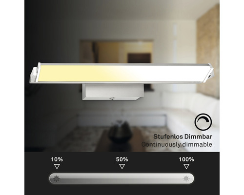 Wandleuchte mit stufenloser Dimmfunktion.