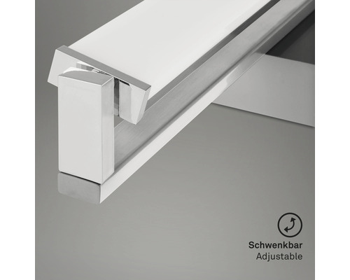 Detailansicht einer schwenkbaren Duschwandhalterung