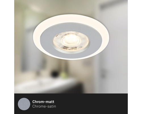 Deckeneinbaustrahler mit runder, chrom-matter Einfassung