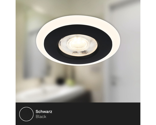 Schwarze Deckeneinbauleuchte mit LED-Leuchtmittel