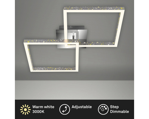 LED-Deckenleuchte mit zwei quadratischen, verstellbaren und stufendimmbaren Rahmen