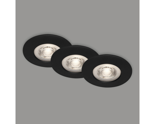 Trois spots de plafond encastrables à LED noirs