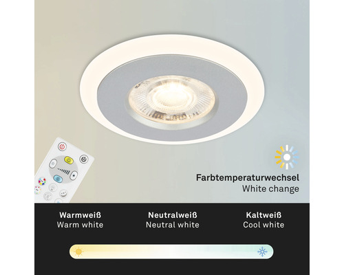 Einbaustrahler mit Fernbedienung zur Farbtemperatursteuerung