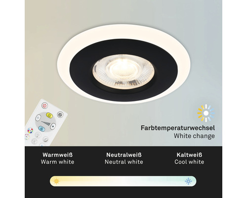 Deckeneinbaustrahler mit Fernbedienung zur Farbtemperatursteuerung
