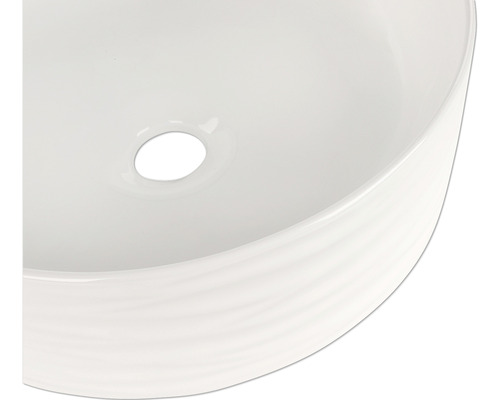 Aufsatzwaschbecken aus Keramik mit Ablauf